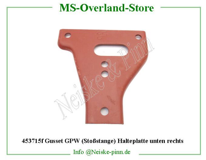 ==> click: max/min Gusset GPW (Stoßstange) Halteplatte unten rechts Willys-MB Willys Overland Neiske & Pinn WOA1130F WO-A1130F Willys Overland Willys-MB WO-A-1130F Willys-MB Neiske & Pinn