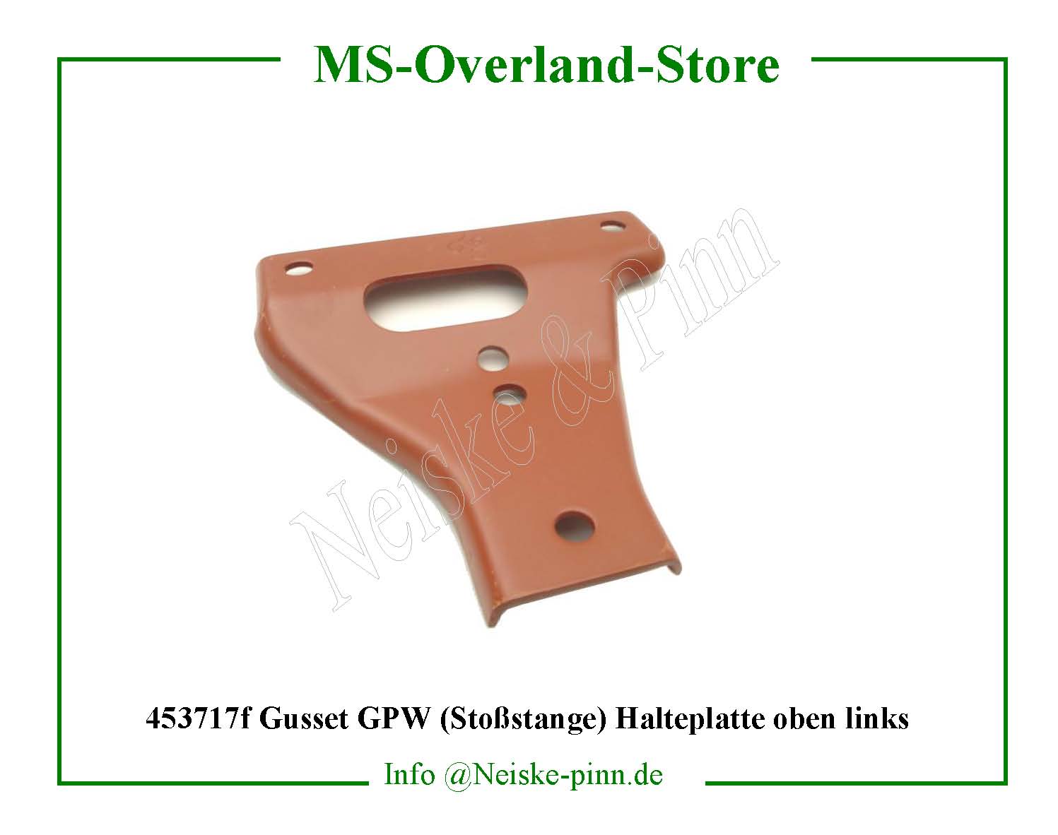 ==> click: max/min Gusset GPW (Stoßstange) Halteplatte oben links Willys-MB Willys Overland Neiske & Pinn WOA1127F WO-A1127F Willys Overland Willys-MB WO-A-1127F Willys-MB Neiske & Pinn