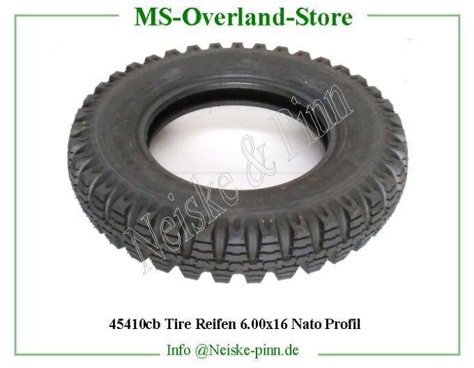 ==> click: max/min Tire Reifen 6.00x16 Nato Profil Willys-CJ3B Willys Overland Neiske & Pinn WOA7791 WO-A7791 Willys Overland Willys-CJ3B WO-A-7791 Willys-CJ3B Neiske & Pinn