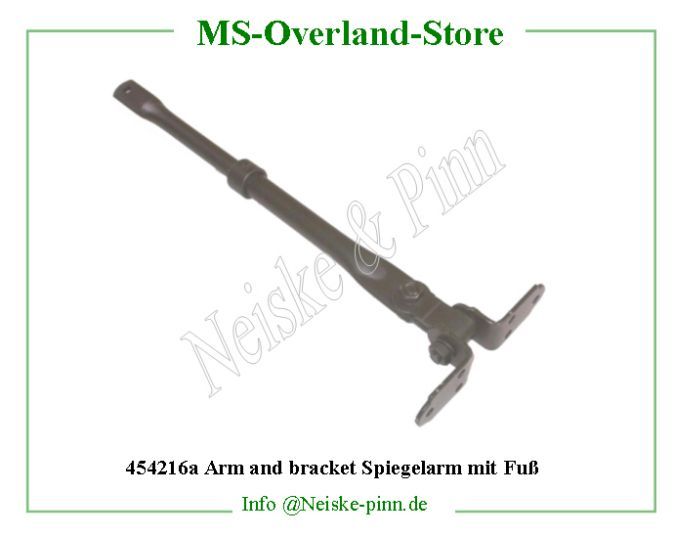  Arm and bracket Spiegelarm mit Fuß  Willys-CJ2A Bras retroviseur lateral jeep   Willys Overland Arm rear view mirror standart Neiske & Pinn  WO978518 WO-978518 Willys Overland  Willys-CJ2A  WOA978518 Willys-CJ2A  Neiske & Pinn  