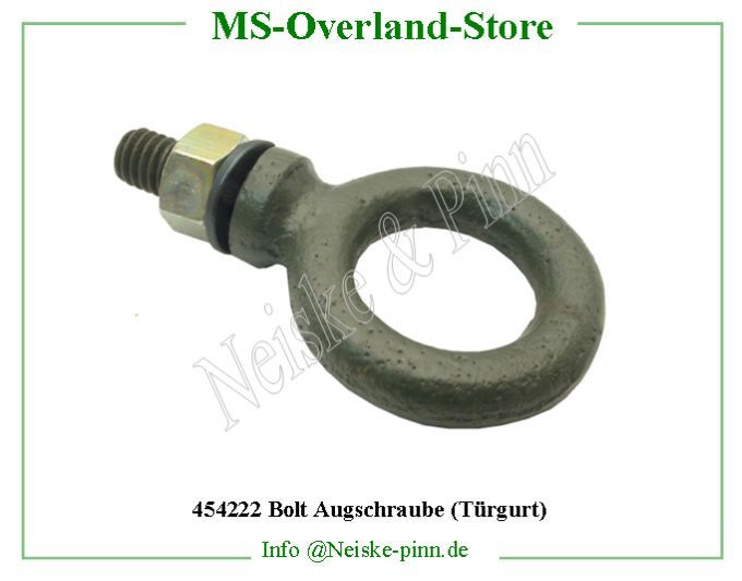  Bolt Augschraube (Türgurt)  Willys-M38A1 Vis oeil fixation av sangle standart   Willys Overland Bolt eye safety strap standart Neiske & Pinn  WOA2138 WO-A2138 Willys Overland  Willys-M38A1  WO-A-2138 Willys-M38A1  Neiske & Pinn  