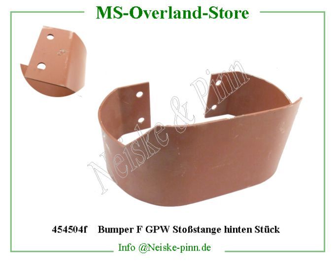  Bumper F GPW Stoßstange hinten Stück  Willys-MB Pare choc arriere repro ford   Willys Overland Bumperette rear ford stamped Neiske & Pinn  WOA1157F WO-A1157F Willys Overland  Willys-MB  WO-A-1157F Willys-MB  Neiske & Pinn  