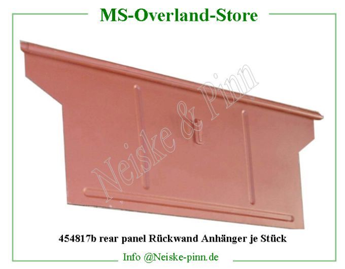  rear panel Anhänger je Stück Rückwand  Willys-Trailer Panneau arriere remorque bantam   Willys Overland Panel rear trailer body Neiske & Pinn  WOA3975 WO-A3975 Willys Overland  Willys-Trailer  WO-A-3975 Willys-Trailer  Neiske & Pinn  