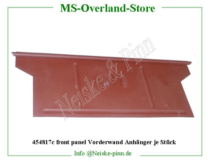  front panel Anhänger je Stück Vorderwand  Willys-Trailer Panneau avant remorque bantam   Willys Overland Panel front trailer body Neiske & Pinn  WOA3974 WO-A3974 Willys Overland  Willys-Trailer  WO-A-3974 Willys-Trailer  Neiske & Pinn  