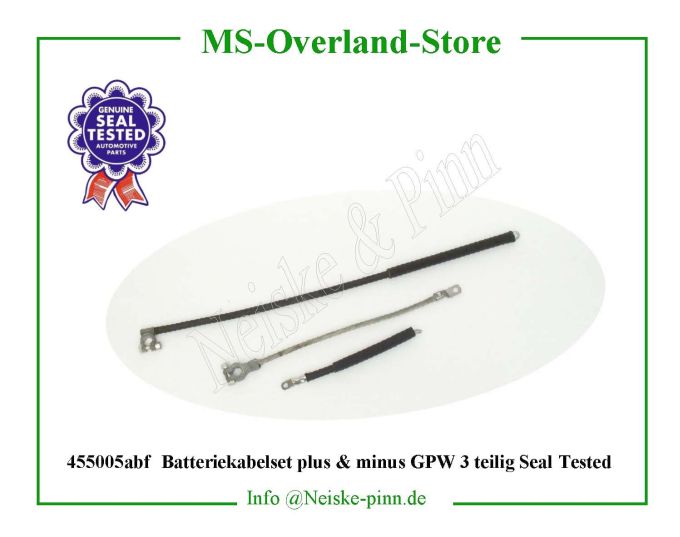 ==> click: max/min Batteriekabelset plus und minus GPW 3 teilig Seal Tested Willys-MB Willys Overland Neiske & Pinn Willys Overland Willys-MB Neiske & Pinn Willys-MB Willys Overland Willys-MB Willys Overland Willys-MB Neiske & Pinn