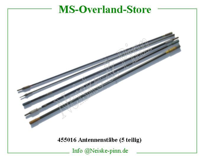  AntennenstÃ¤be (5 teilig)  Willys-MB Brins antenne (jeu de 5) net   Willys Overland Antenna sections (set of 5) Neiske & Pinn  BRINS  Neiske & Pinn  Willys-MB  Willys Overland  Willys-MB   Willys Overland  Willys-MB  Neiske & Pinn  