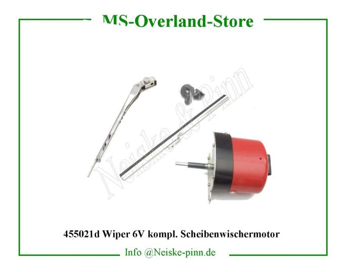  Wiper 6V kompl. Scheibenwischermotor  Willys-CJ2A Moteur essuie glace 6 volts adaptable   Willys Overland Motor wiper balde+arm 6v replacement Neiske & Pinn  HO83246 HO-83246 Willys Overland  Willys-CJ2A   Willys Overland  Willys-CJ2A  Neiske & Pinn  