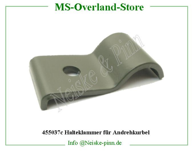  Halteklammer für Andrehkurbel  Willys-MB Demi collier manivelle/ panneau arr jeep   Willys Overland Clamp hand crank to rear panel Neiske & Pinn  WOA2470 WO-A2470 Willys Overland  Willys-MB  WO-A-2470 Willys-MB  Neiske & Pinn  