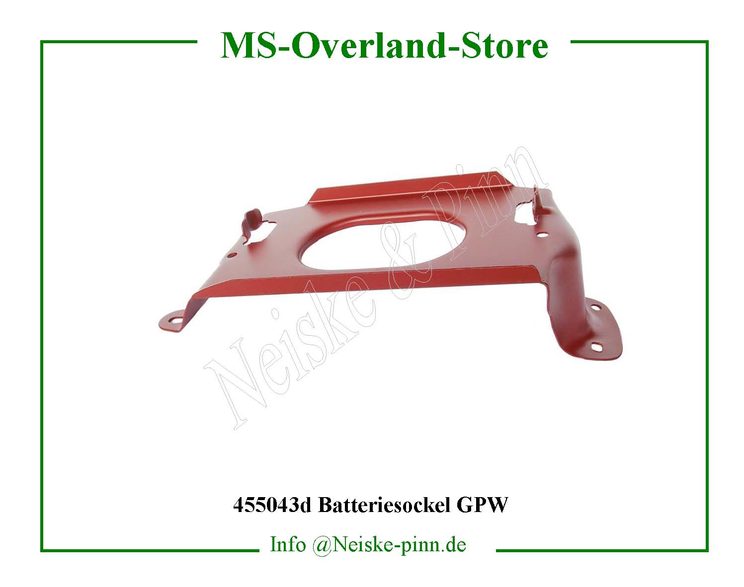 ==> click: max/min Batteriesockel GPW Willys-MB Support batterie sur chassis ford Willys Overland Bracket battery to frame ford Neiske & Pinn WOA1138F WO-A1138F Willys Overland Willys-MB WO-A-1138F Willys-MB Neiske & Pinn