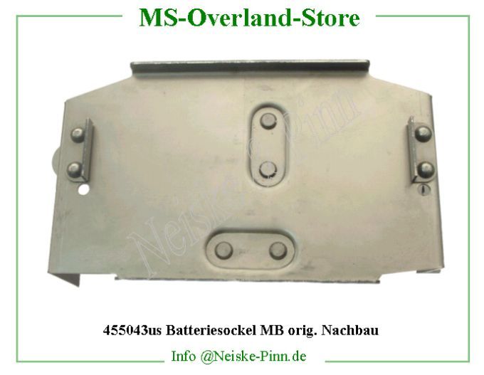 ==> click: max/min Batteriesockel MB orig. Nachbau Willys-MB Support batterie sur chassis Willys Overland Bracket battery to frame Willys Neiske & Pinn WOA1138 WO-A1138 Willys Overland Willys-MB WO-A-1138 Willys-MB Neiske & Pinn