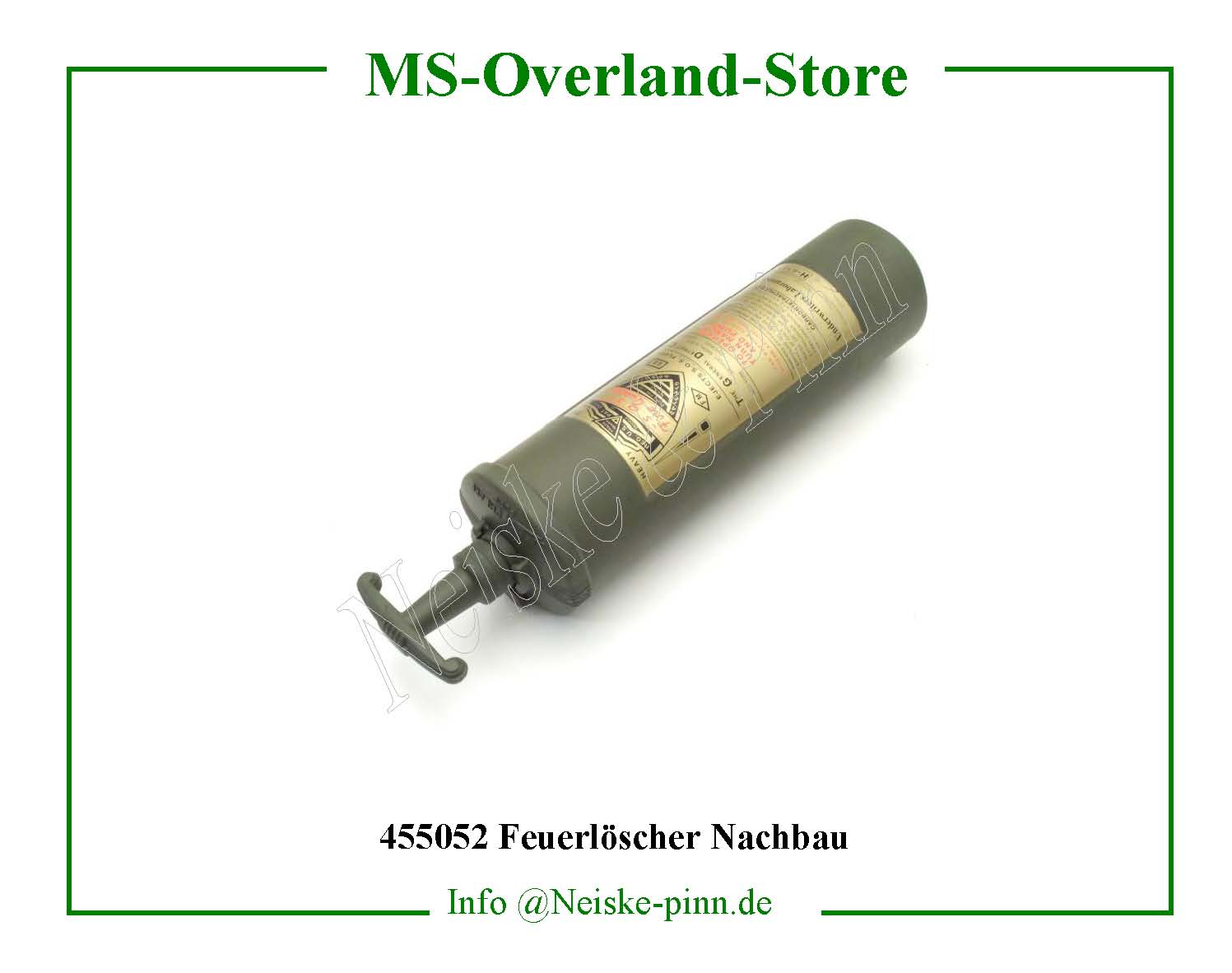  Feuerlöscher Nachbau  Willys-MB Extincteur USA fire guard net   Willys Overland Fire extinguisher replica USA fire guard Neiske & Pinn  WOA616 WO-A616 Willys Overland  Willys-MB  WO-A-616 Willys-MB  Neiske & Pinn  