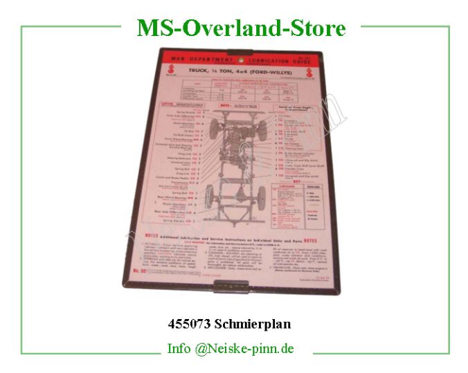  Schmierplan  Willys-MB Plan de graissage sous capot   Willys Overland Chart lube under hood Neiske & Pinn  DOCUMENT  Neiske & Pinn  Willys-MB  Willys Overland  Willys-MB   Willys Overland  Willys-MB  Neiske & Pinn  