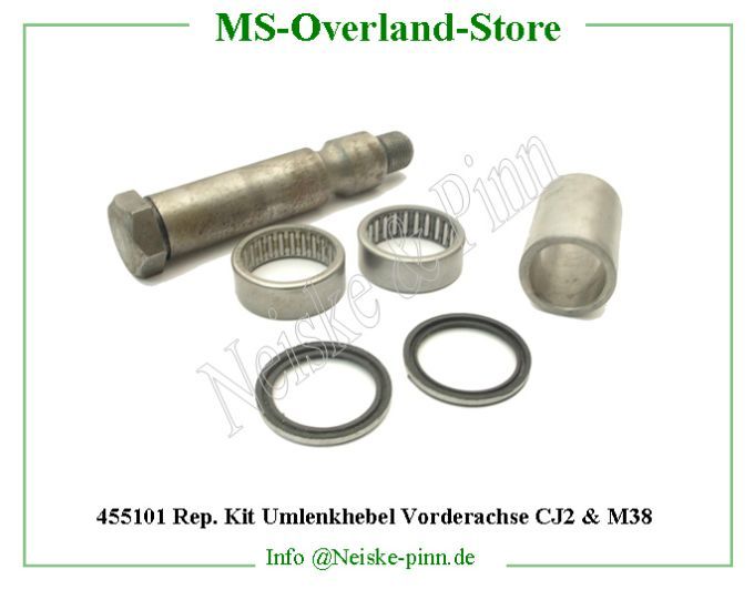  Rep. Kit Umlenkhebel Vorderachse mit Ina Lager  Willys-CJ3B Kit reparation axe levier double m38 & a1   Willys Overland Kit repair drag link bell crank m38&a1 Neiske & Pinn  WO920556 WO-920556 Willys Overland  Willys-CJ3B  WOA920556 Willys-CJ3B  Neiske & Pinn  