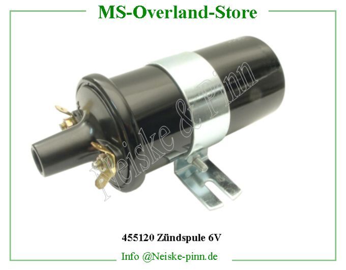  Zündspule 6V  Willys-CJ3B Bobine allumage 6v jeep mb   Willys Overland Coil 6 volts jeep mb Neiske & Pinn  WOA7792 WO-A7792 Willys Overland  Willys-CJ3B  WO-A-7792 Willys-CJ3B  Neiske & Pinn  