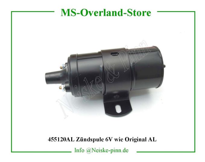  Zündspule 6V wie Original AL  Willys-CJ3B Bobine allumage 6v jeep mb   Willys Overland Coil 6 volts jeep mb Neiske & Pinn  WOA7792 WO-A7792 Willys Overland  Willys-CJ3B  WO-A-7792 Willys-CJ3B  Neiske & Pinn  