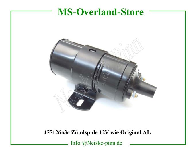  ZÃ¼ndspule 12V wie Original AL  Willys-CJ3B Bobine allumage 12v jeep mb   Willys Overland Coil 12 volts jeep mb Neiske & Pinn  WO7713377 WO-7713377 Willys Overland  Willys-CJ3B  WOA7713377 Willys-CJ3B  Neiske & Pinn  